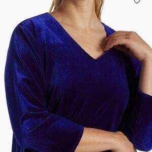 Eileen Fisher Blue Asymmetrical 3/4 Sleeve Tunic